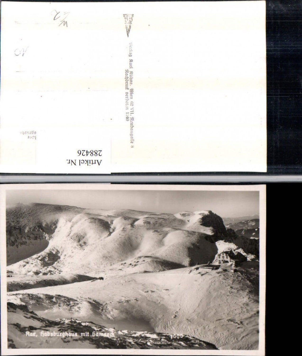 288426,Rax Habsburghaus Berghütte m. Gamseck Bergkulisse Winterbild b. Nasswald Schwarzau