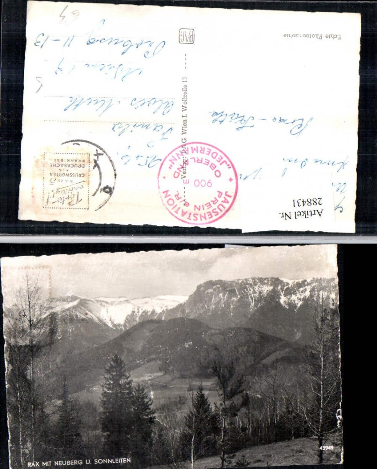 288431,Rax m. Neuberg u. Sonnleiten Bergkulisse