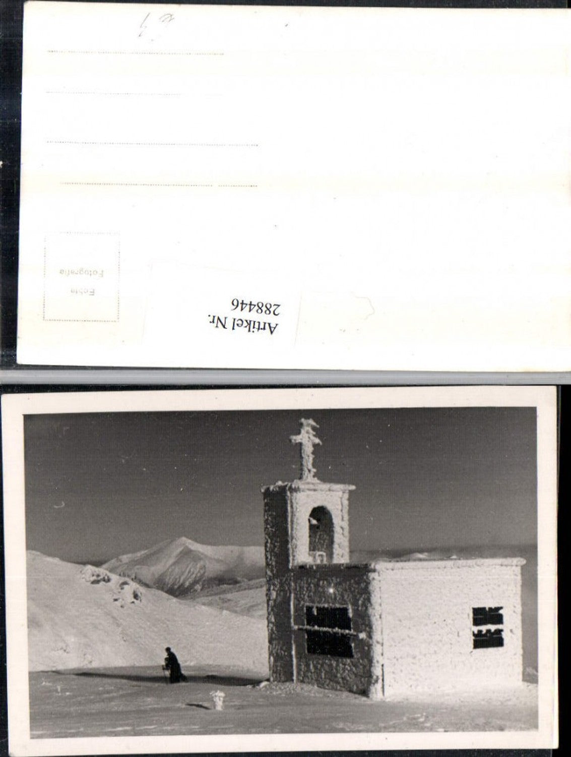 288446,Foto AK Raxkircherl Kirche Bergkulisse Winterbild b. Reichenau