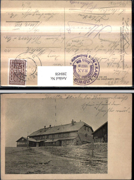 288458,Karl Ludwig-Haus Berghütte auf d. Rax b. Prein