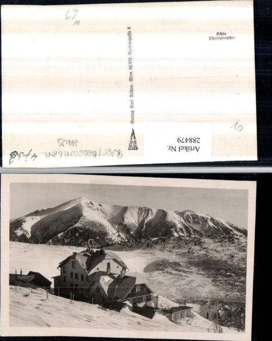 288479,Rax Habsburghaus Berghütte Bergkulisse b. Nasswald Schwarzau Winterbild