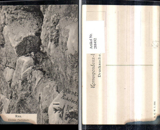 288492,Rax Kleines Fuchsloch b. Reichenau pub Brüder Kohn B.K.W.I. 3031