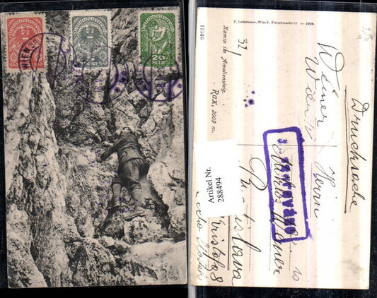 288494,Rax Kamin im Amaliensteig Kletterer Bergsteiger b. Reichenau