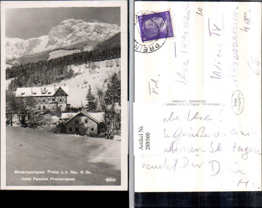 288560,Prein an d. Rax Hotel Pension Preinerwand Bergkulisse Winterbild