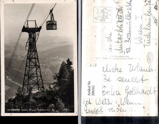 288561,Raxbahn Seilbahn Stütze geg. Reichenau Totale