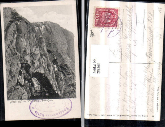288565,Raxalpe Block auf d. Windfährte Bergkulisse b. Reichenau Bergsteiger Kletterer
