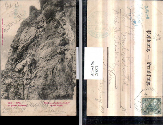 288572,Rax Im großen Höllental Aufstieg Teufelsbadstube Große Leiter b. Reichenau Bergsteiger