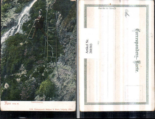 288583,Rax Gaislochsteig b. Reichenau Bergsteiger Leiter Wasserfall