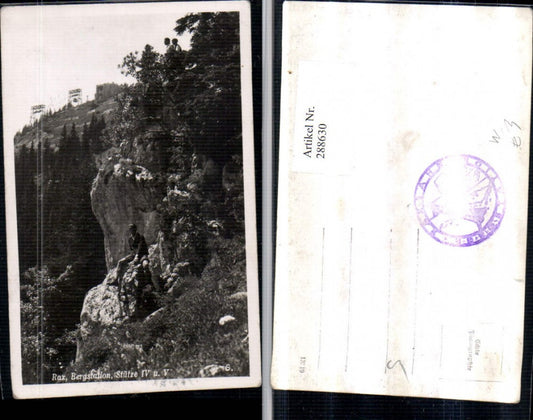 288630,Rax Bergstation Seilbahn Stützen Partie Bergsteiger b. Reichenau