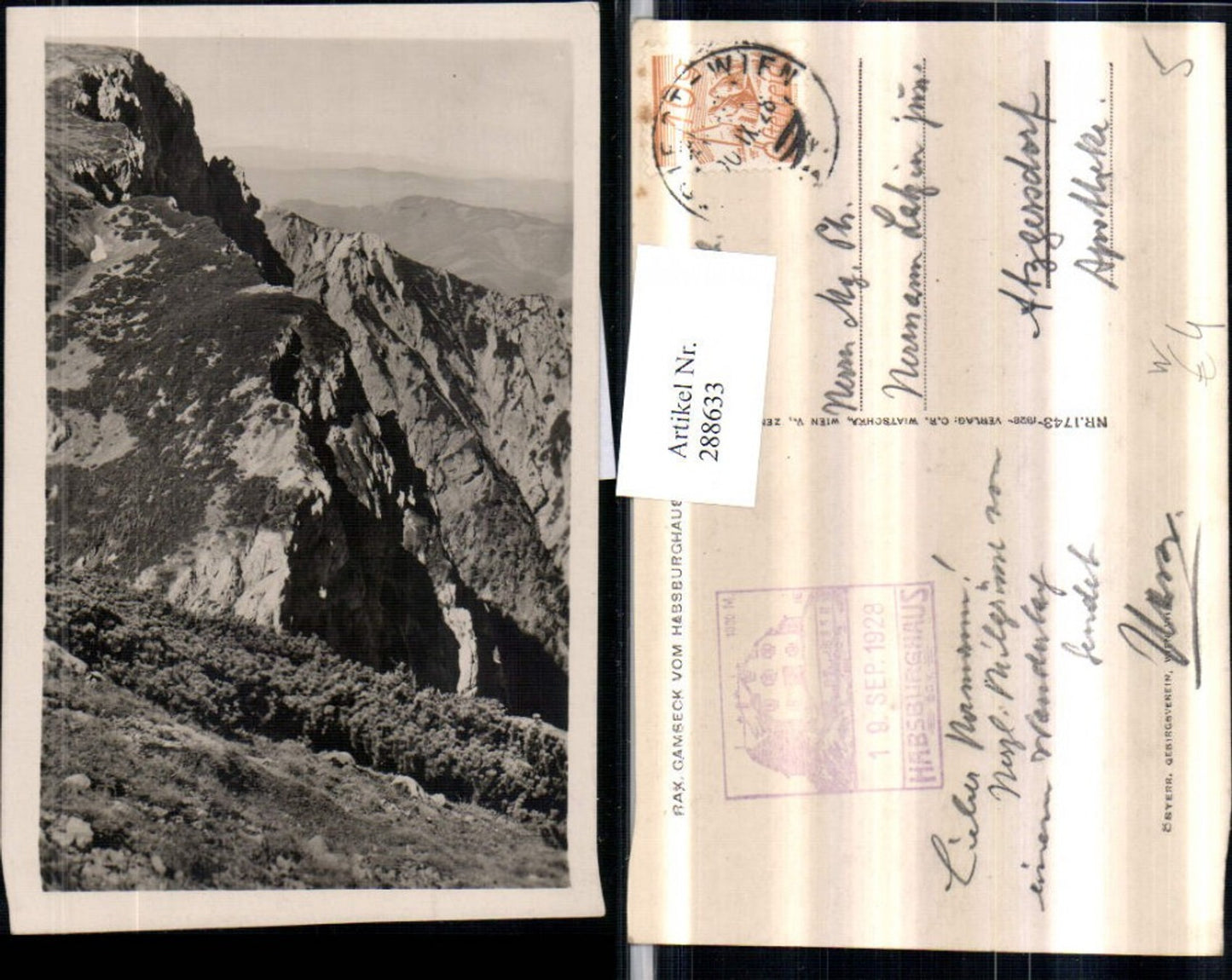 288633,Rax Gamseck v. Habsburghaus Bergkulisse b. Nasswald Schwarzau