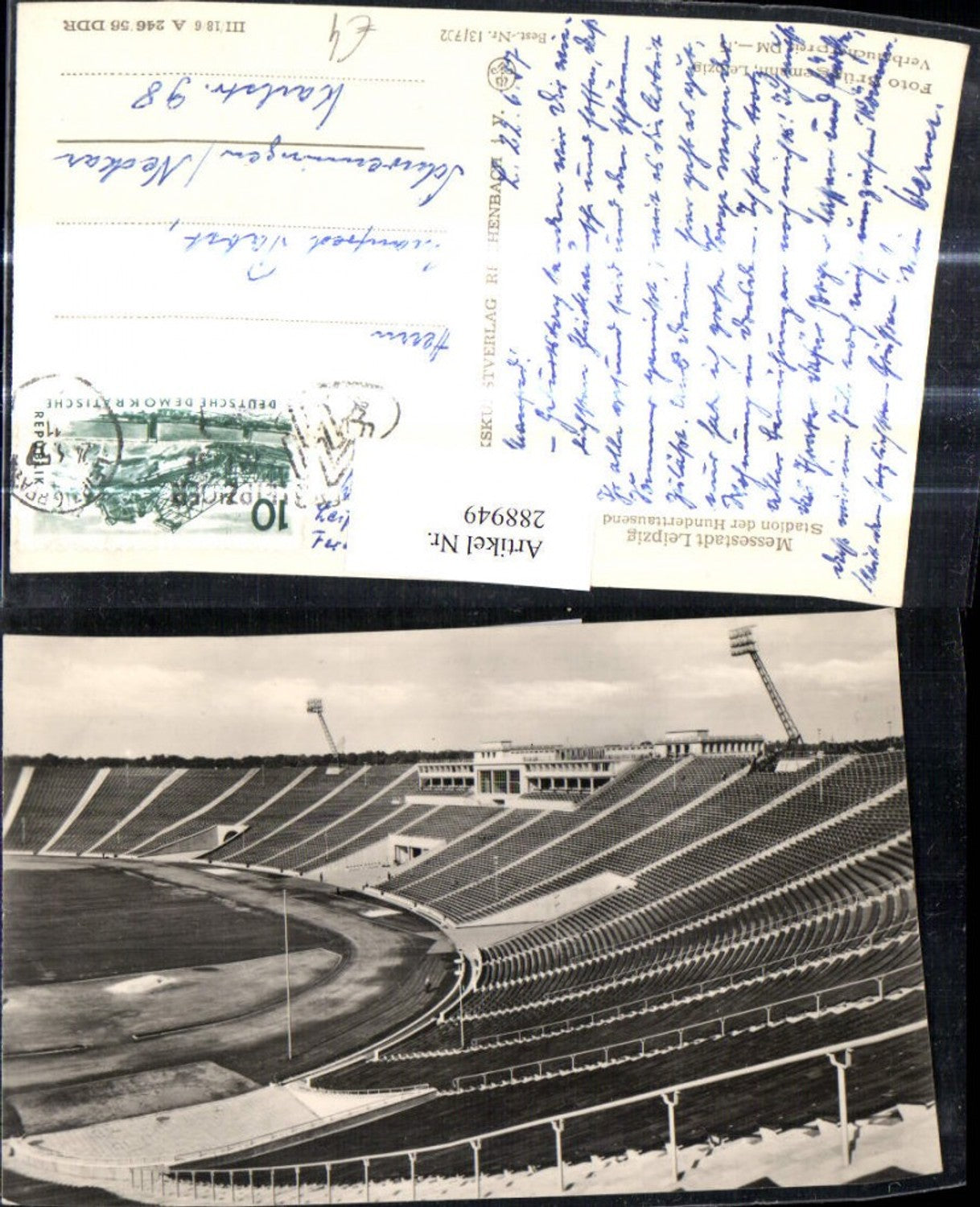 288949,Foto Ak Stadion d. Hunderttausend Leipzig 1957 Stadien