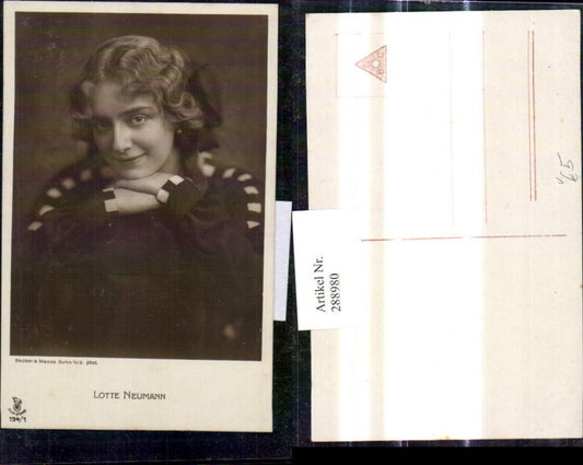 288980,Schauspielerin Lotte Neumann pub Filmsterne 194/1