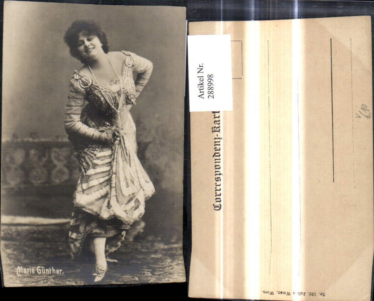 288998,Schauspielerin Marie Günther pub Julius Weisz Wien 132