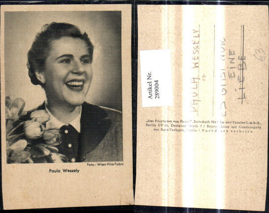 289004,Schauspielerin Paula Wessely Blumen Tulpen