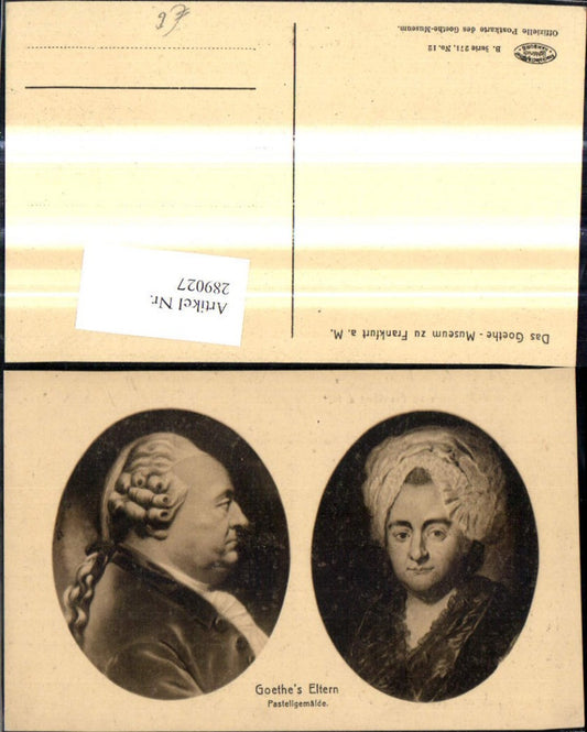 289027,Künstler Ak Goethes Eltern Pastellgemälde Portrait Kunst Johann Wolfgang von Goethe Dichter