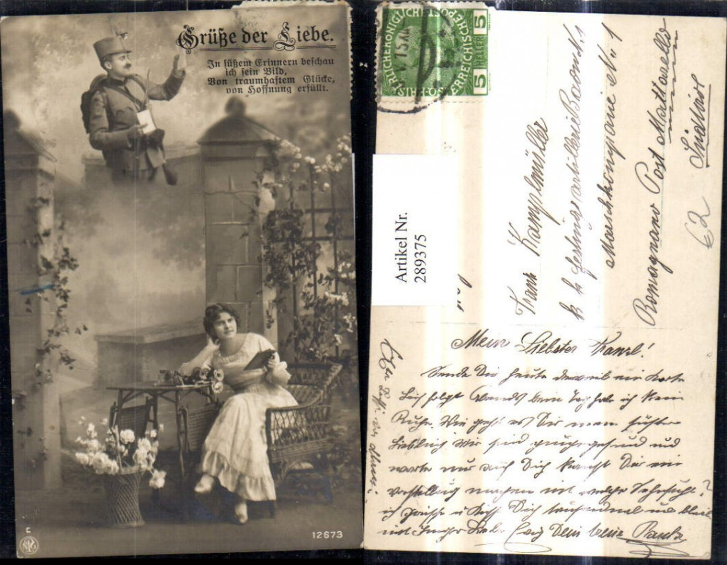 289375,Liebe Frau denkt a. Mann Soldat Grüße d. Liebe Text