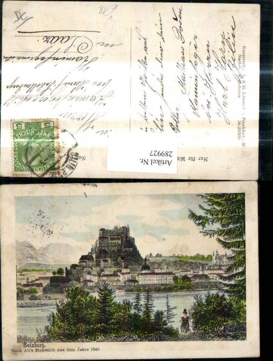 289927,Künstler Ak Alts Stahlstich Salzburg 1840 pub A. & M. Löwenthal 202259