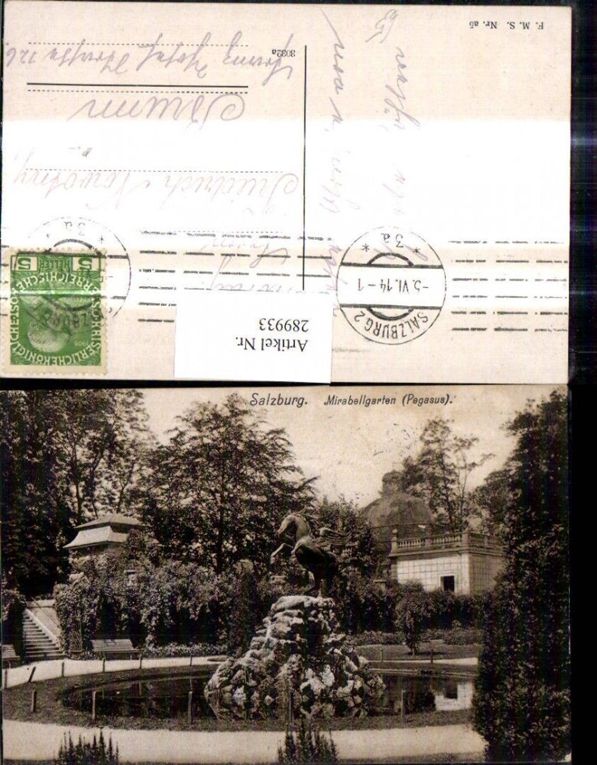 289933, Salzburg Mirabell Gardens Pegasus Fountain