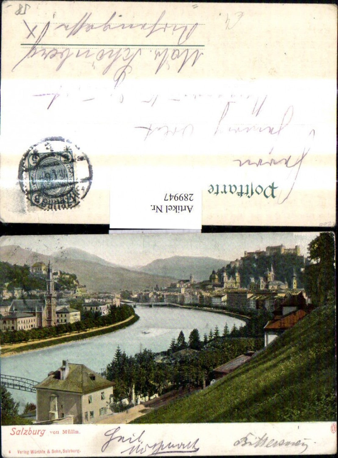 289947,Salzburg von Mülln m. Festung Hohensalzburg
