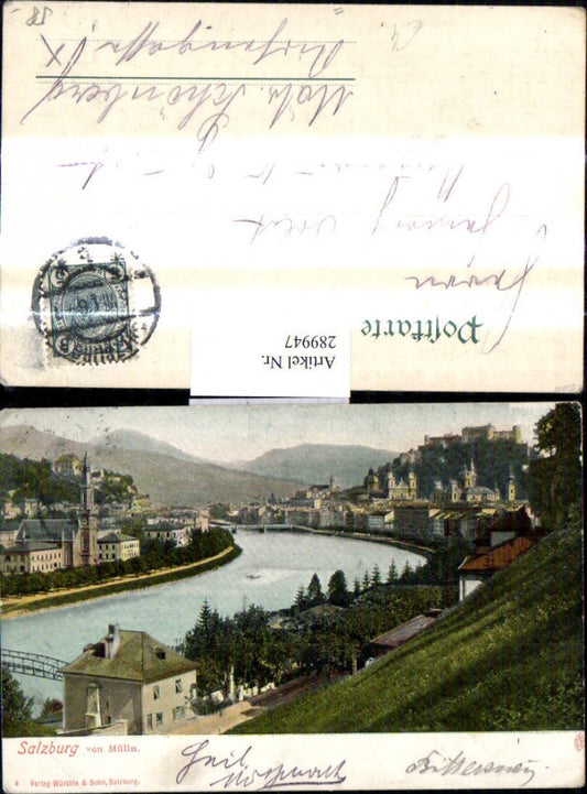 289947,Salzburg von Mülln m. Festung Hohensalzburg
