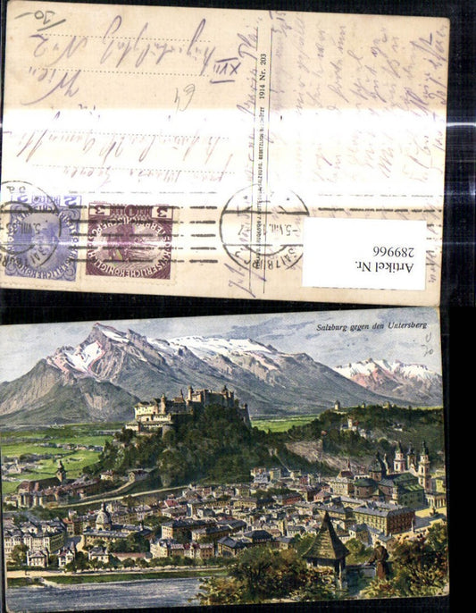 289966,Künstler Ak Salzburg geg. d. Untersberg