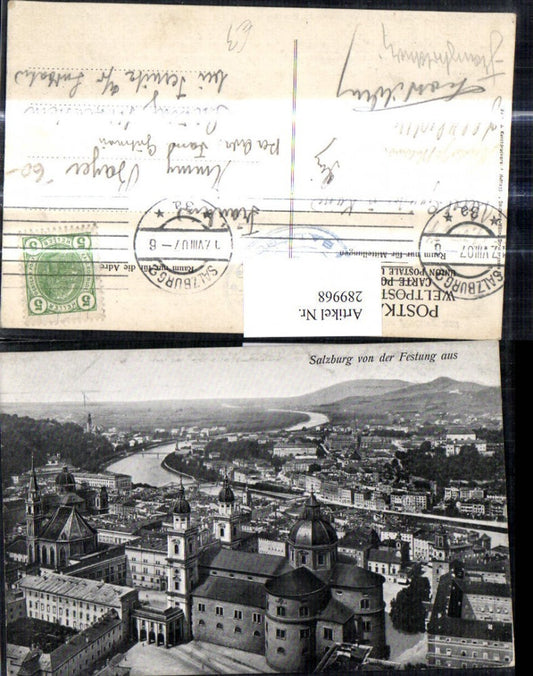 289968,Salzburg v. d. Festung aus 1907
