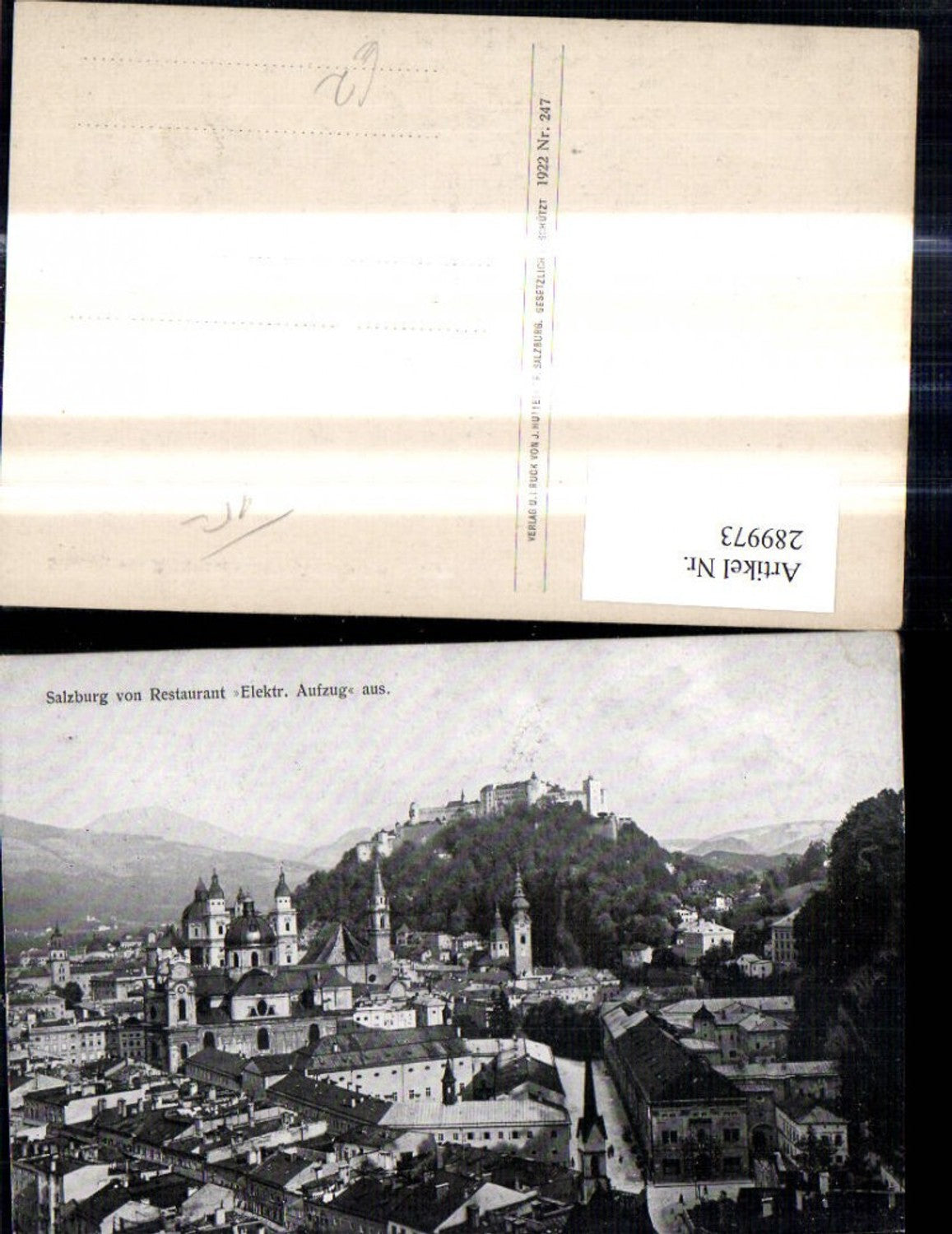 289973,Salzburg v. Restaurant Elektrischer Aufzug aus m. Festung Hohensalzburg