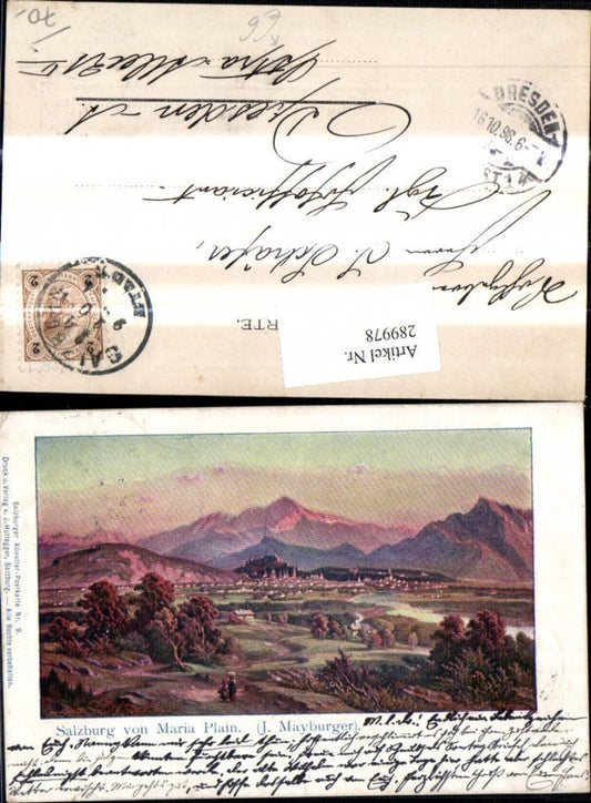 289978,Künstler Ak J. Mayburger Salzburg v. Maria Plain Passepartout