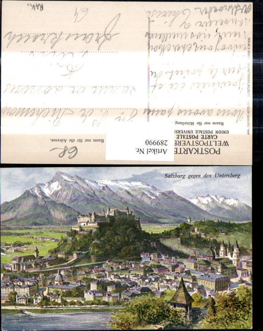 289990,Künstler Ak Salzburg geg. d. Untersberg