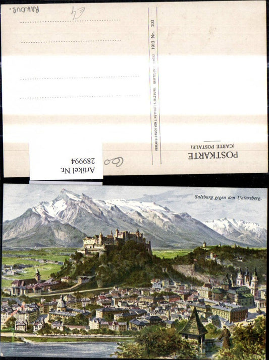 289994,Künstler Ak Salzburg geg. d. Untersberg