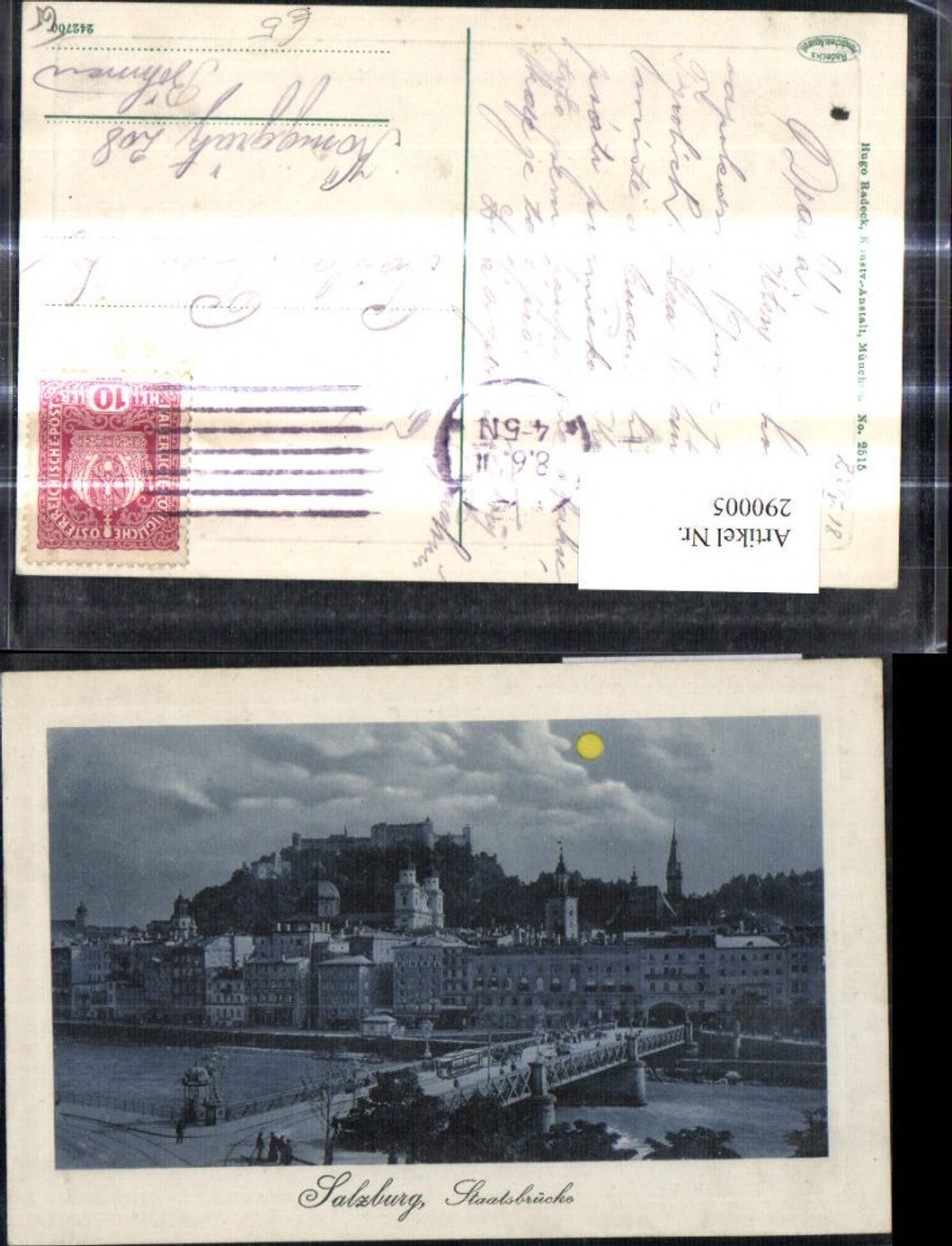 290005,Salzburg Staatsbrücke Mond Brücke Passepartout