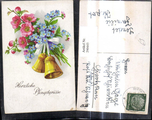 290443, Pentecost Bells Ribbon Flowers Forget-me-nots Roses Bush roses Blossoms