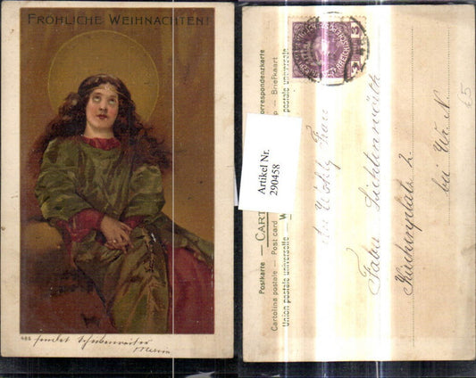 290458, Artist AK Christmas Woman Halo