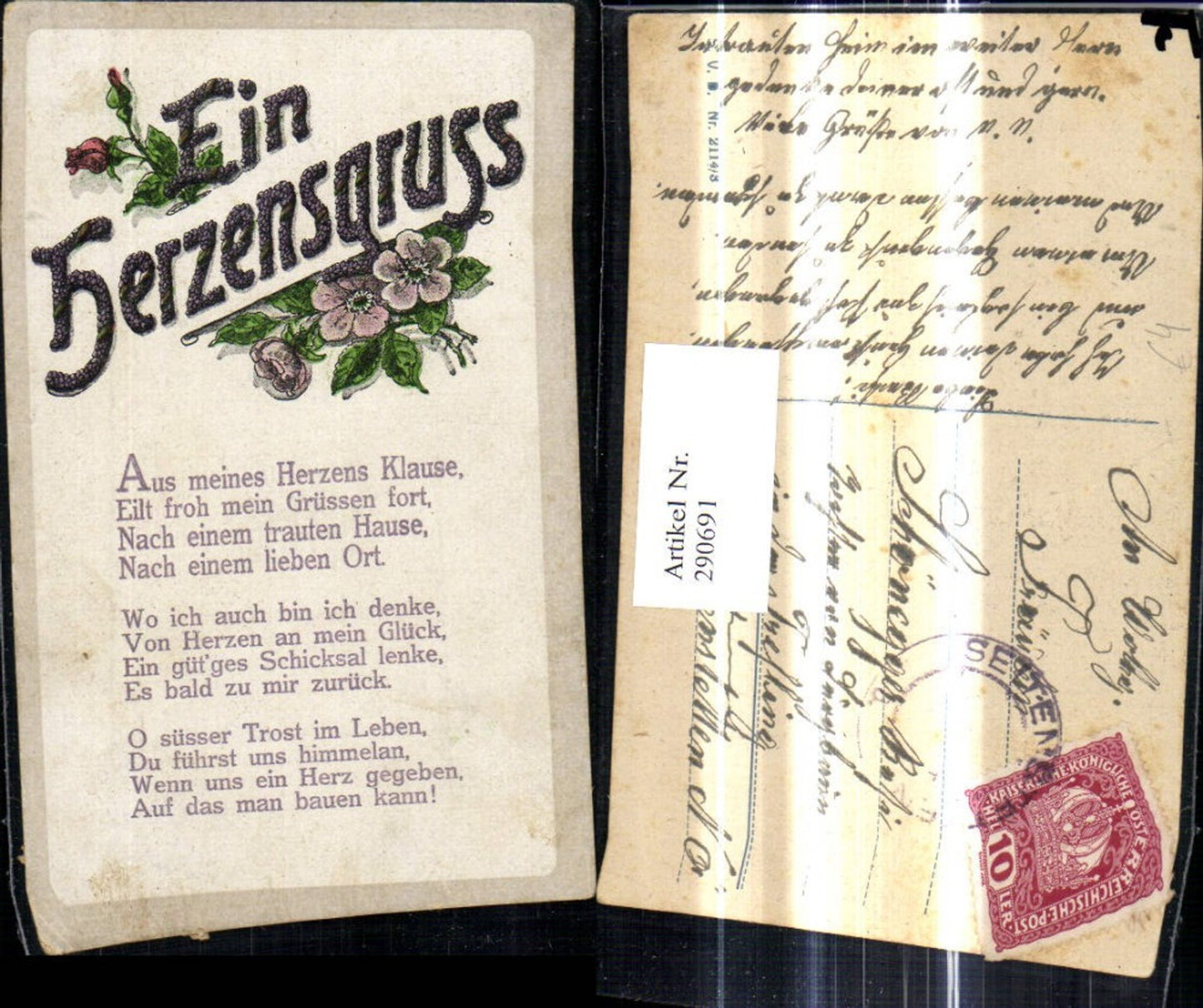 290691,Ein Herzensgruss Text Spruch Zitat Blumen Rosen