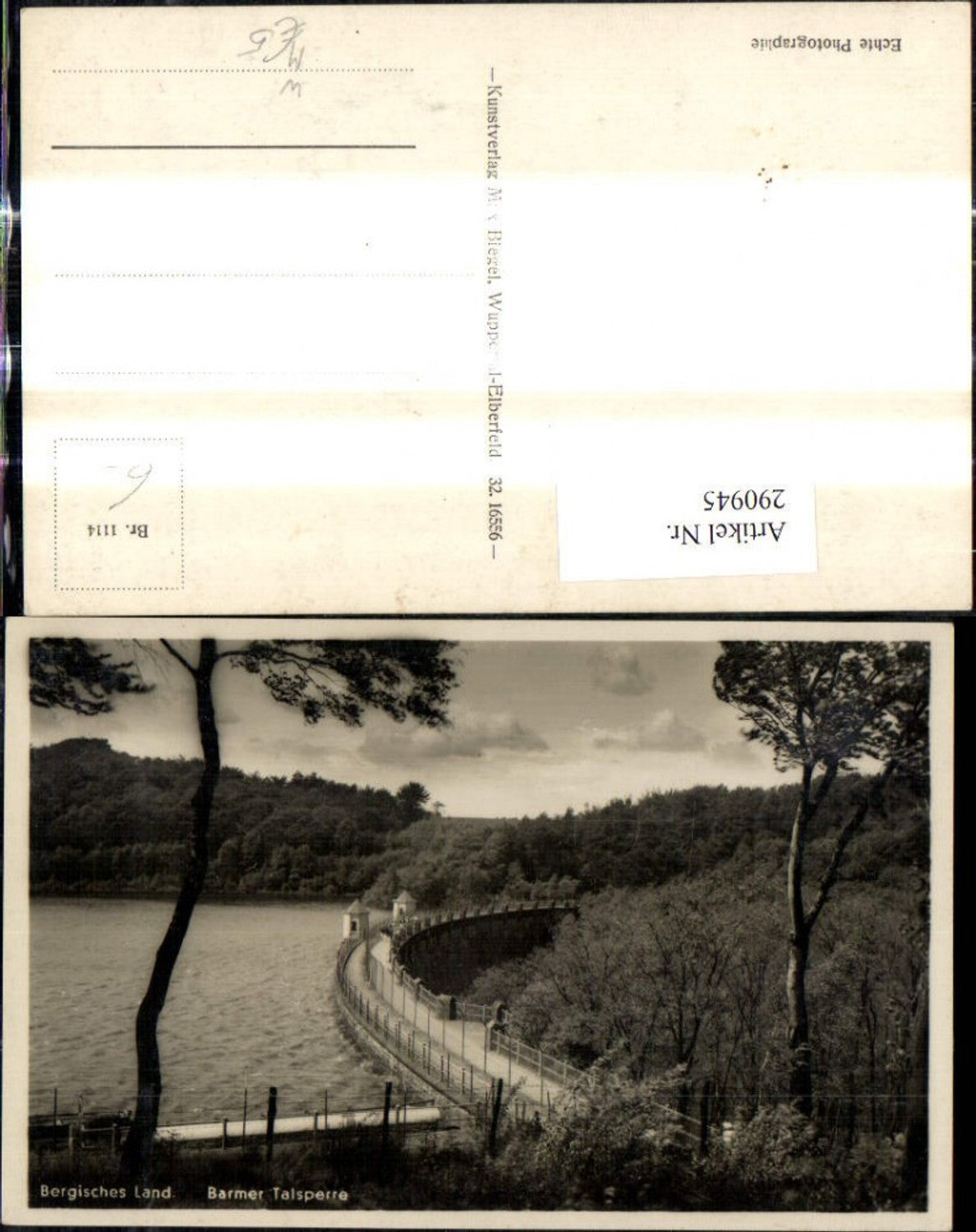 290945,Bergisches Land Barmer Talsperre Herbringhauser Talsperre b. Barmen