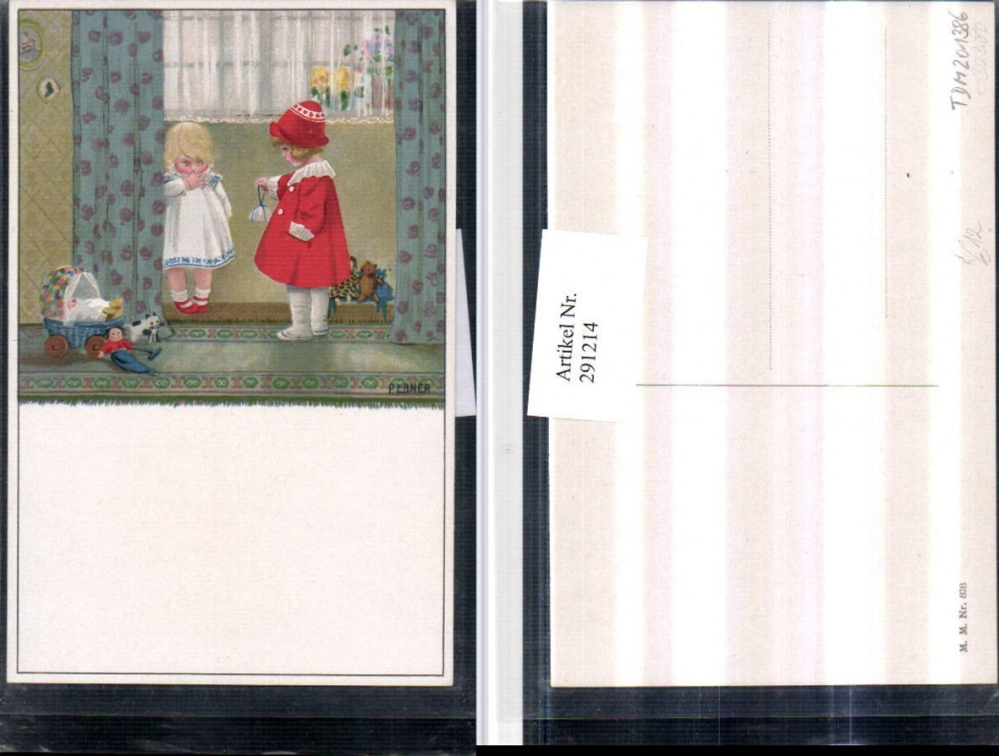 291214,Künstler AK Pauli Ebner Kinder Geschenk Teddy Puppe Katze pub M. Munk 878