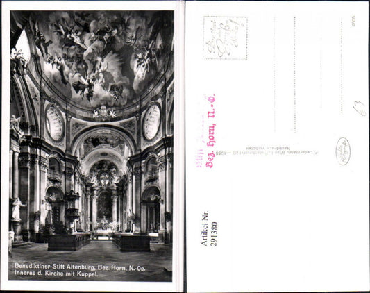 291380,Benediktiner-Stift Altenburg Innenansicht d. Kirche m. Kuppel
