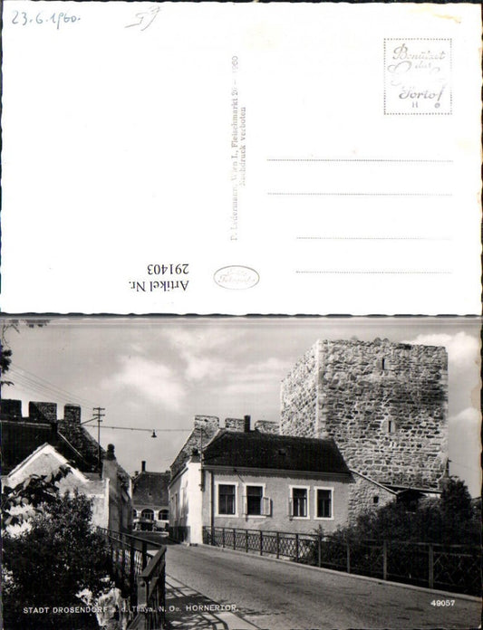 291403,Stadt Drosendorf an d. Thaya Hornertor Straßenansicht Brücke