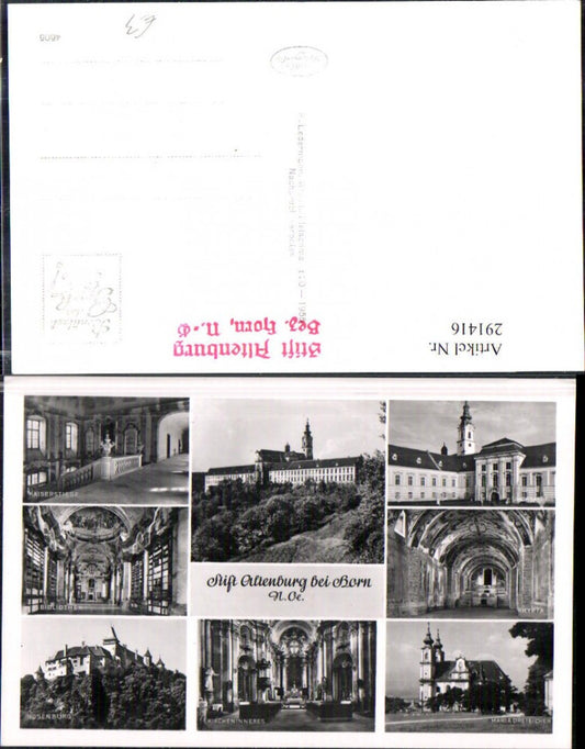291416,Stift Altenburg b. Horn Kaiserstiege Bibliothek Krypta Rosenburg Maria Dreieichen Mehrbildkarte