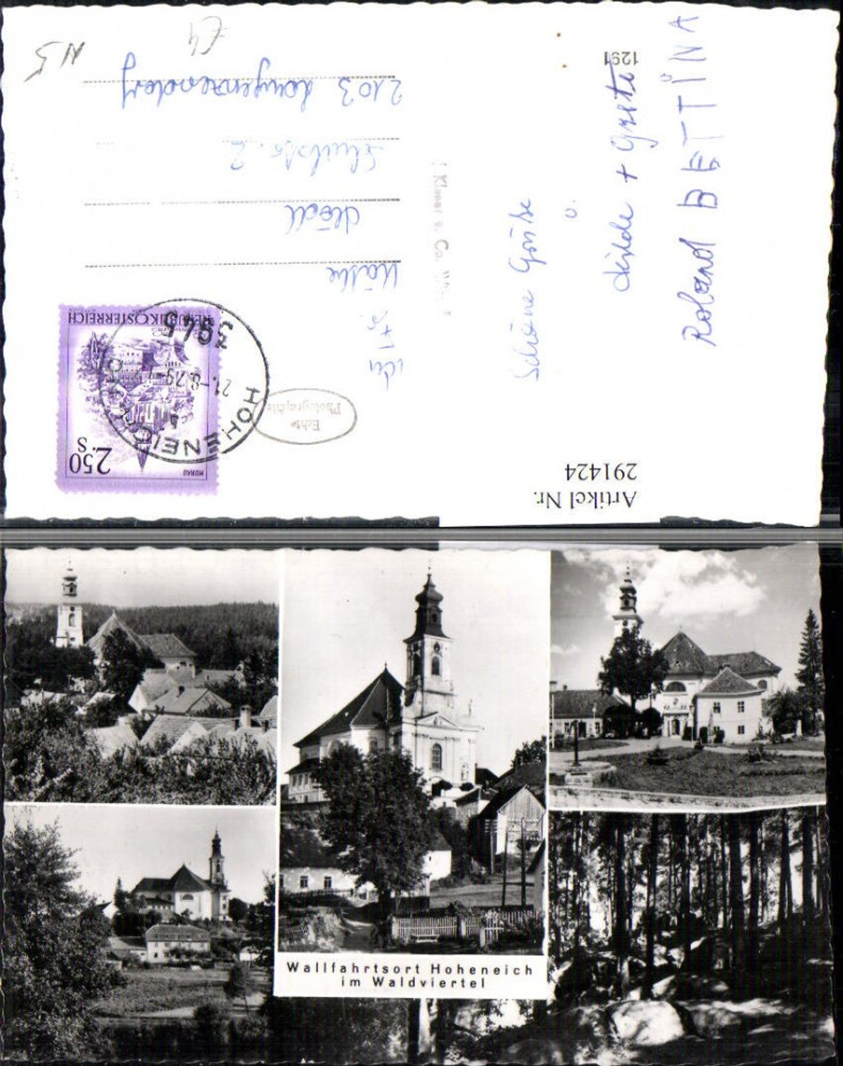 291424,Hoheneich im Waldviertel Totale Kirche Mehrbildkarte