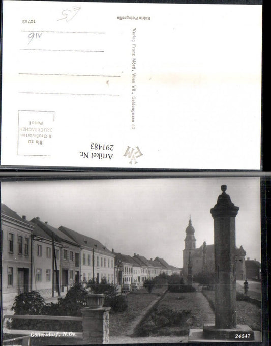 291483,Göllersdorf Straßenansicht Säulen Kirche