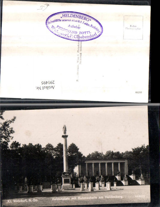 291495,Kleinwetzdorf Heldenplatz m. Ruhmeshalle am Heldenberg Säule