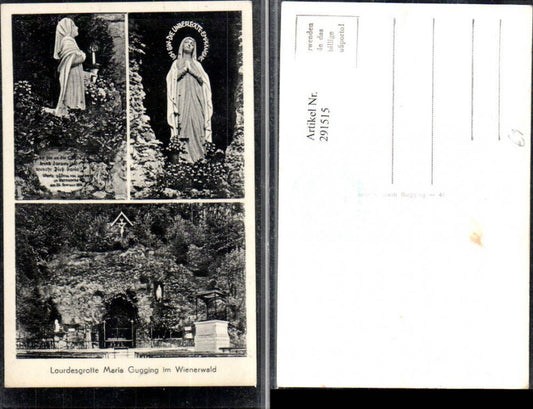 291515,Maria Gugging im Wienerwald Lourdesgrotte Grotte Madonna Statue Mehrbildkarte