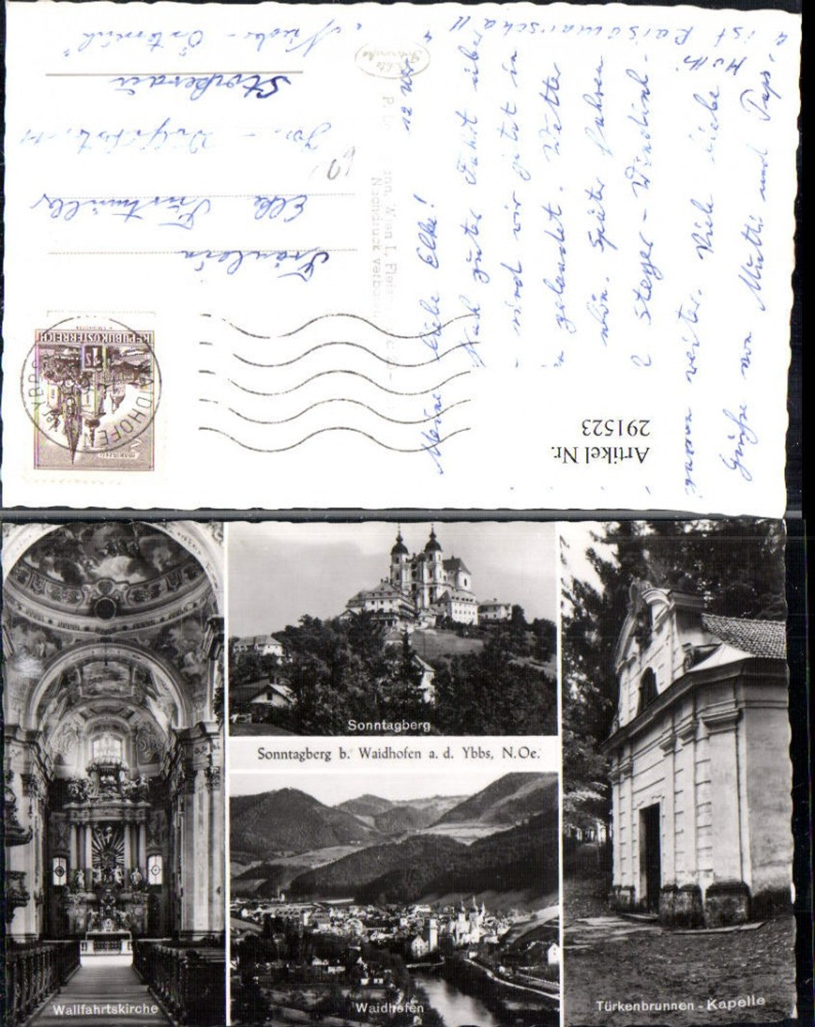 291523,Sonntagberg b. Waidhofen Totale Kirche Innenansicht Türkenbrunnen-Kapelle Mehrbildkarte