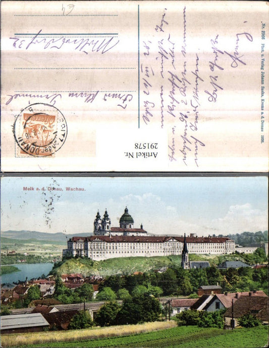 291578,Melk an d. Donau Teilansicht m. Stift