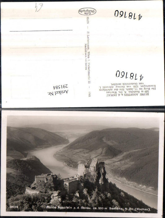 291584,Ruine Aggstein an d. Donau in d. Wachau