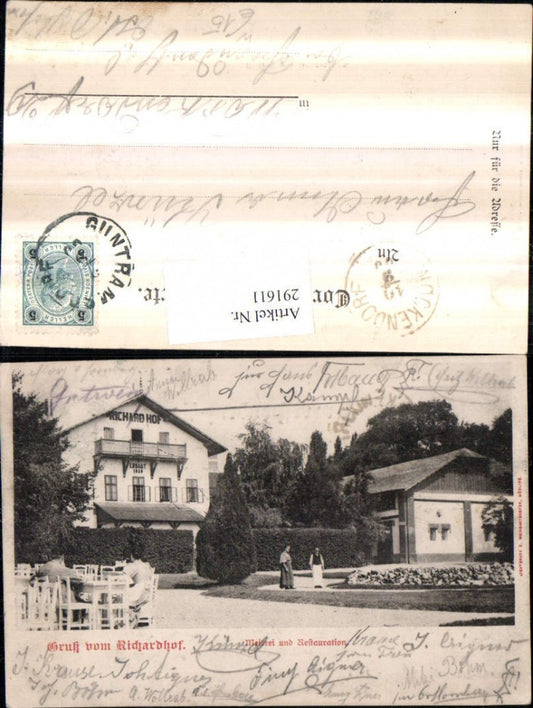 291611,Gruß vom Richardhof b. Gumpoldskirchen Meierei u. Restauration