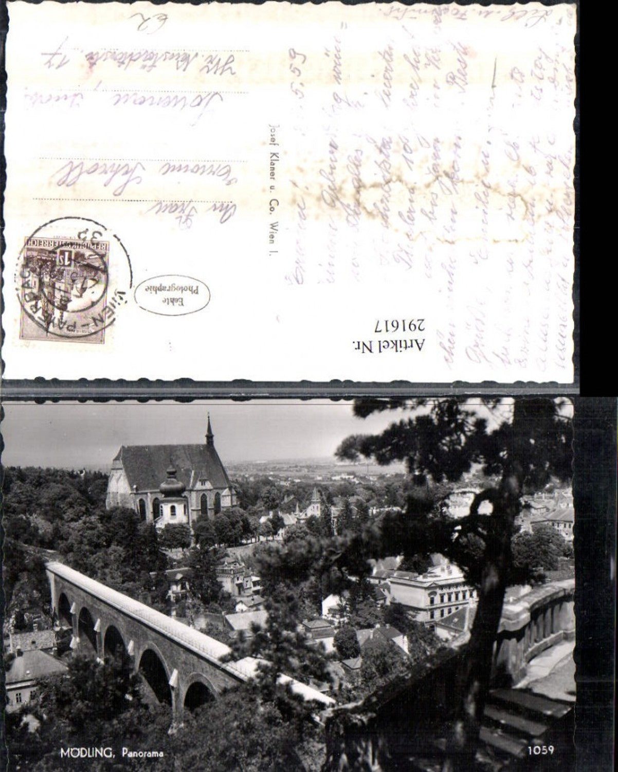291617,Mödling Teilansicht Panorama Kirche Viadukt
