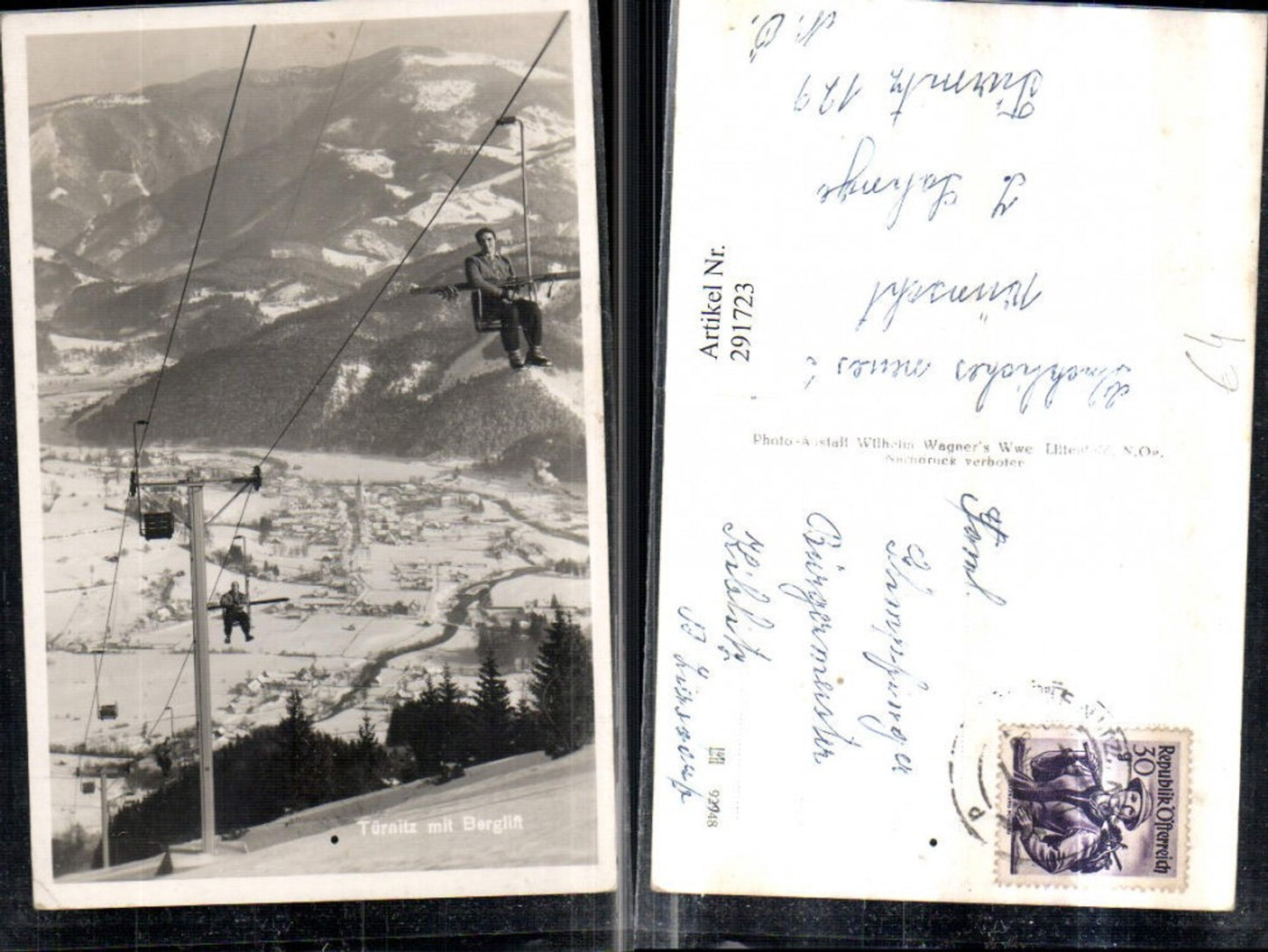 291723,Türnitz Totale m. Berglift Sessellift Winterbild