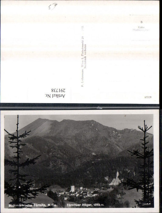 291738,Türnitz Totale m. Türnitzer Höger Bergkulisse